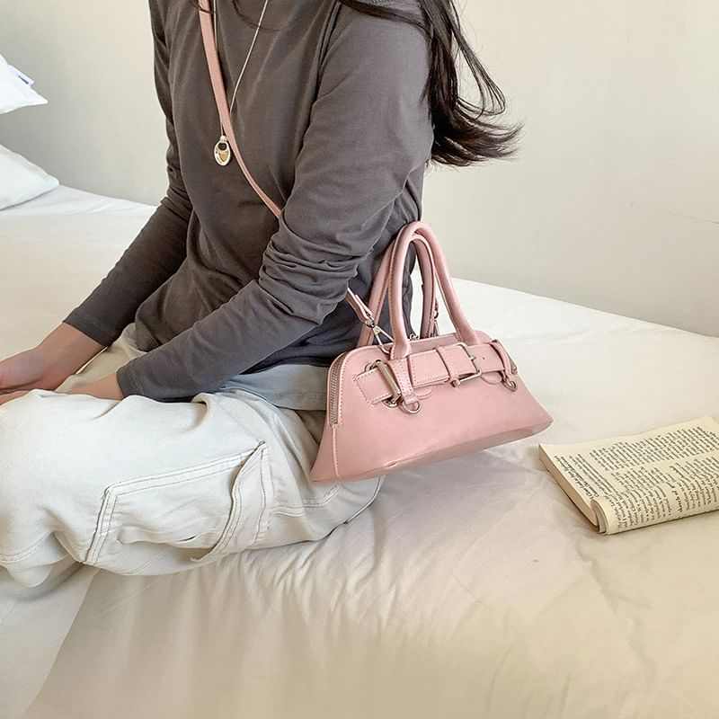 Shoulder Bag Faux Buckled Leather