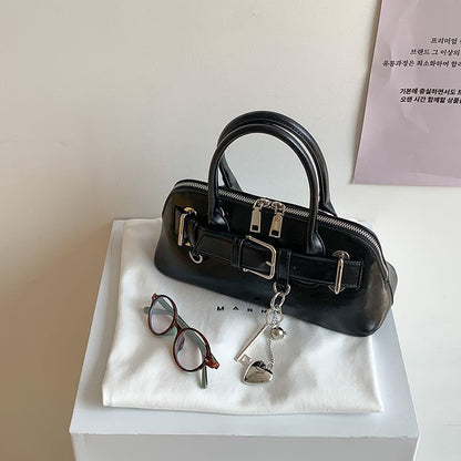 Shoulder Bag Faux Buckled Leather