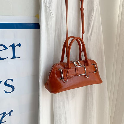 Shoulder Bag Faux Buckled Leather