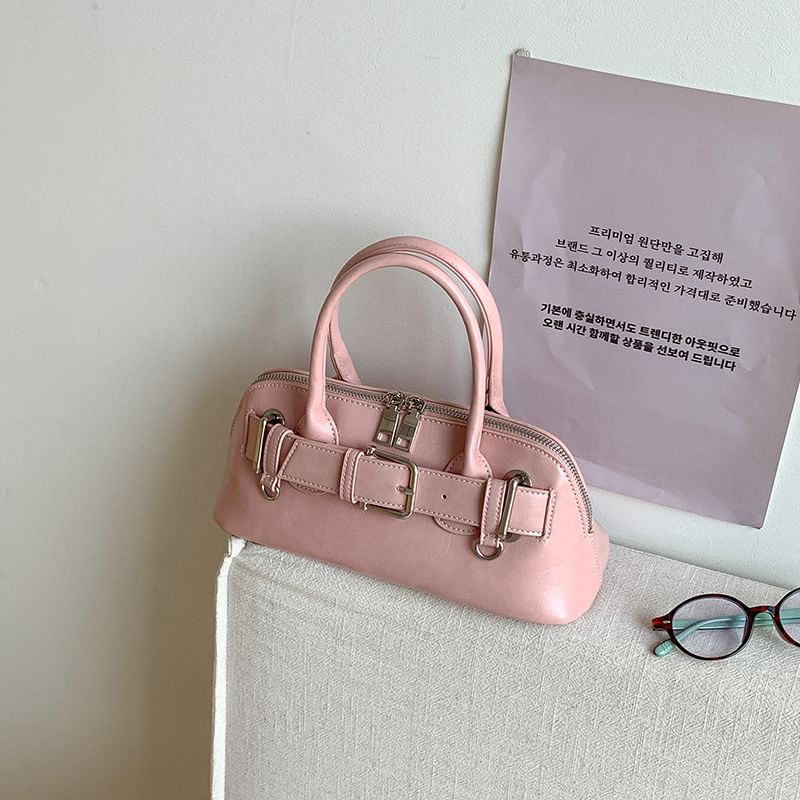 Shoulder Bag Faux Buckled Leather