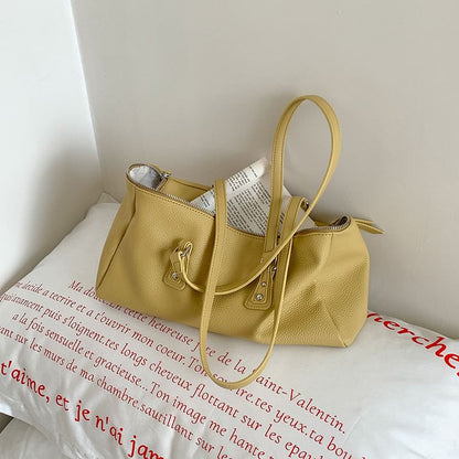 Bag Plain Shoulder Faux Leather