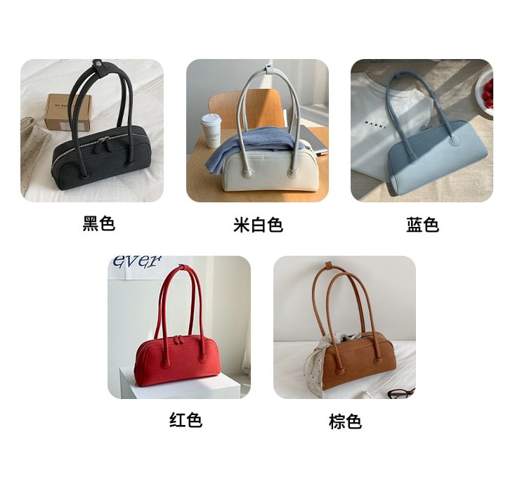 Shoulder Plain Leather Faux Bag