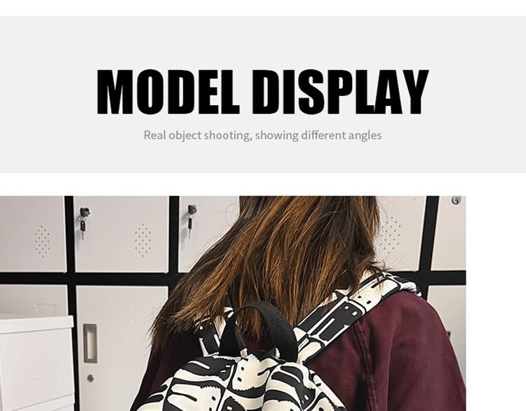 Multi-Pocket Print Rabbit Backpack