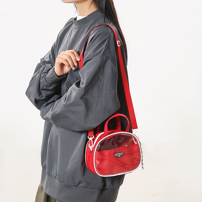 Plaid Lettering Crossbody Bag