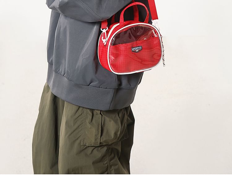 Plaid Lettering Crossbody Bag