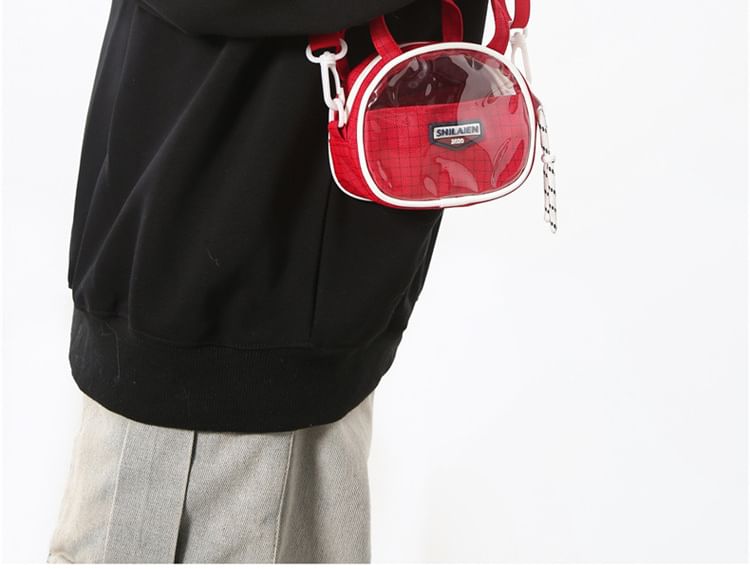 Plaid Lettering Crossbody Bag