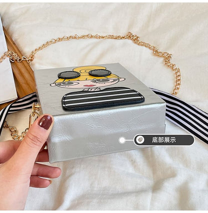 Print Crossbody Bag Strap Chain Cartoon