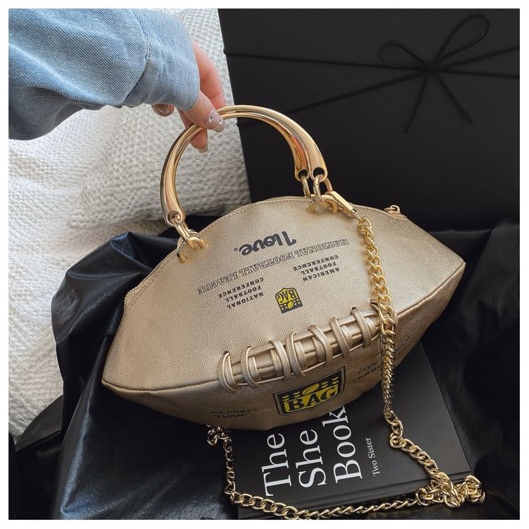 Bag Lettering Crossbody Strap Chain Rugby