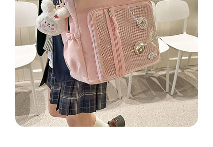 Multi-Pocket Badge + Tote Bag Set: Gingham