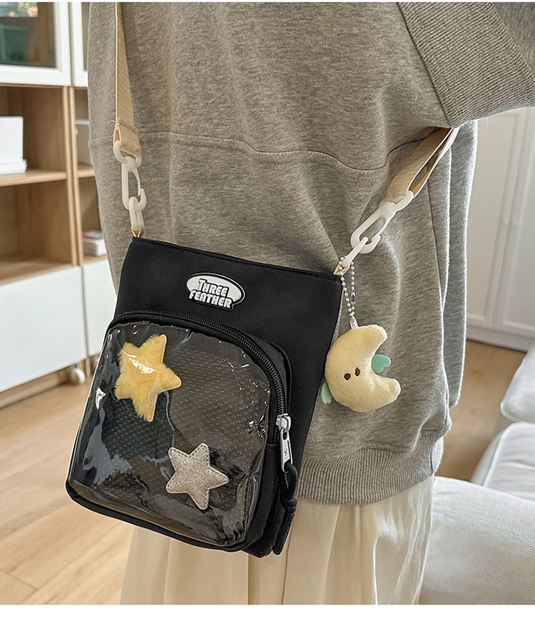 Multi-Pocket Bag Lettering Crossbody