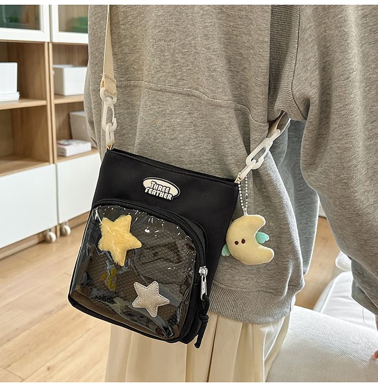 Multi-Pocket Bag Lettering Crossbody