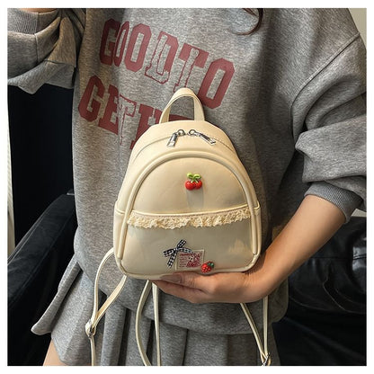 Faux Applique Lace Leather Backpack Trim