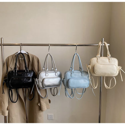 Faux Backpack Multi-Pocket Leather Multi-Way