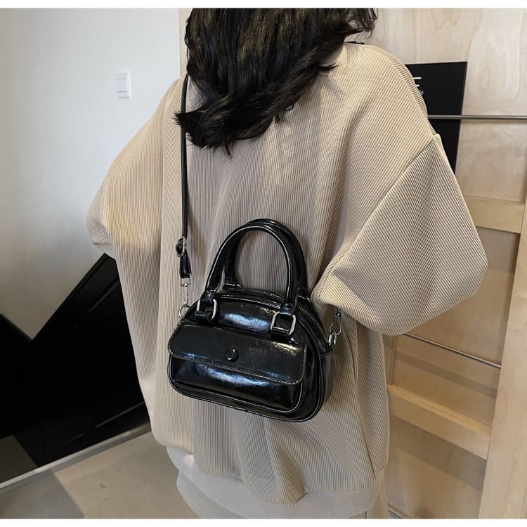 Leather Crossbody Multi-Pocket Faux Bag