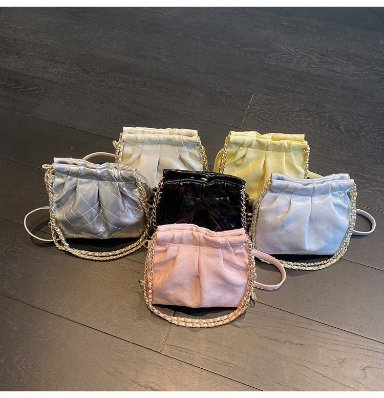 Faux Strap Quilted Chain Leather Shoulder Bag Multi-Way