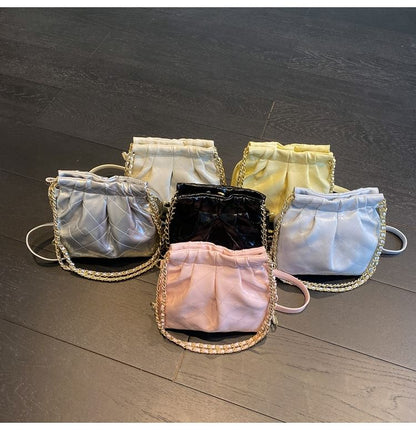 Faux Strap Quilted Chain Leather Shoulder Bag Multi-Way