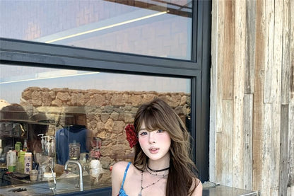 Top Tie-Up Asymmetrical Cami Print Floral