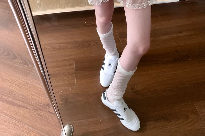 Panel High Skirt Tiered Lace A-Line Mini Waist Plain