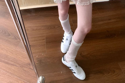 Panel High Skirt Tiered Lace A-Line Mini Waist Plain