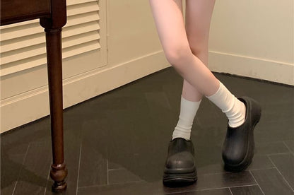 Skirt Denim Dot Rise High A-Line Polka Fray Mini