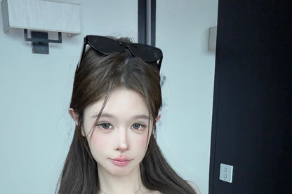 Lace Trim Cami Top Bow