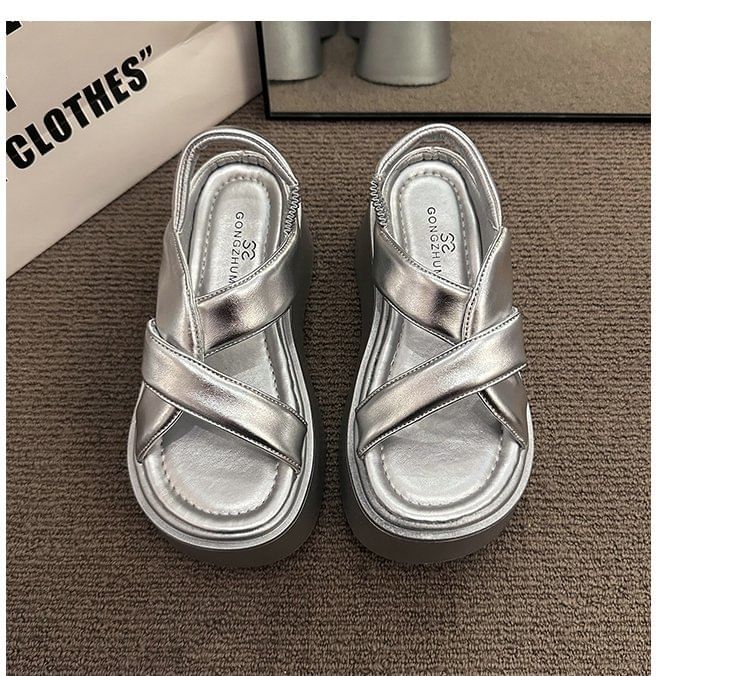 Platform Sandals Slingback Plain