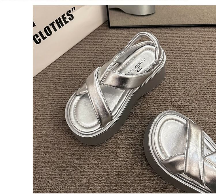Platform Sandals Slingback Plain