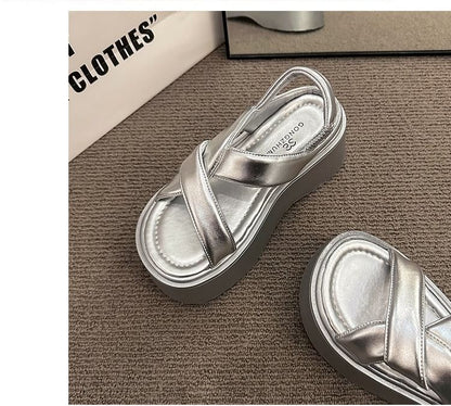 Platform Sandals Slingback Plain