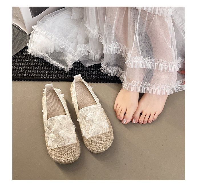 Slip-Ons Espadrille Floral Mesh