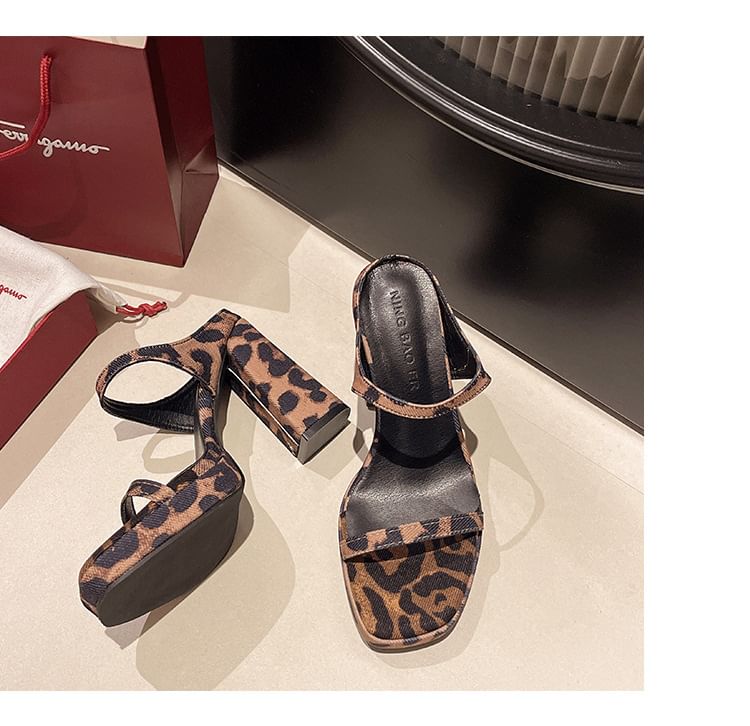 Slide Sandals Heel Chunky