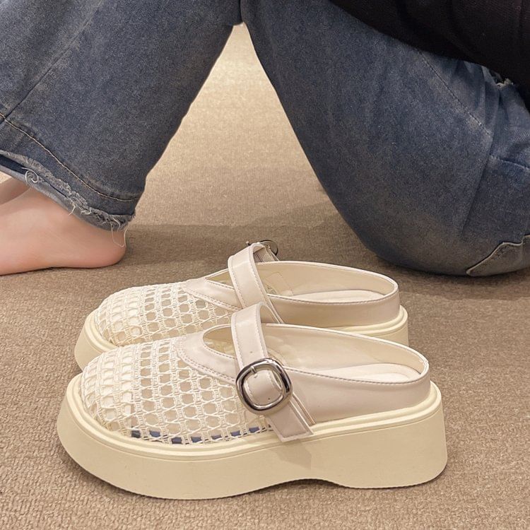 Cutout Mary Platform Jane Mules