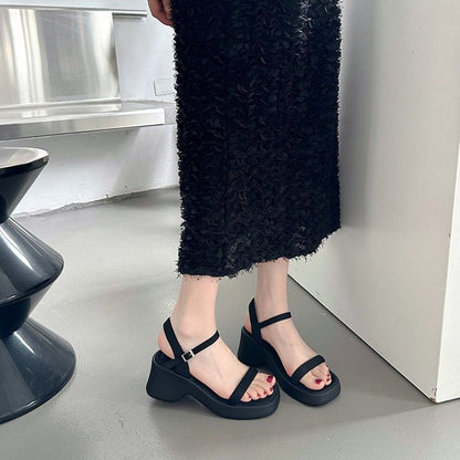 Plain Heel Chunky Sandals