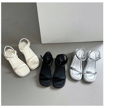 Plain Heel Chunky Sandals