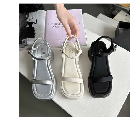 Plain Heel Chunky Sandals