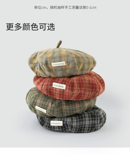 Applique Beret Plaid