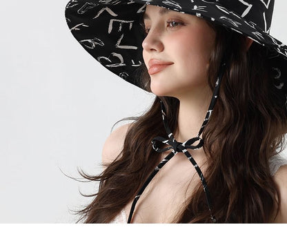 Lettering Print Hat Boonie