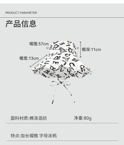 Lettering Print Hat Boonie