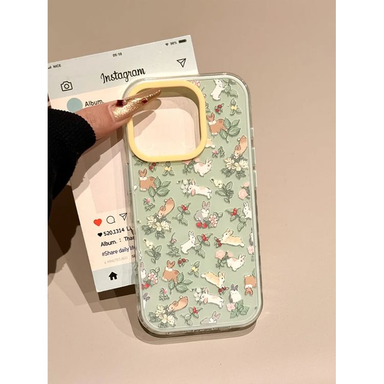 Case Set Phone Print Strap / Rabbit