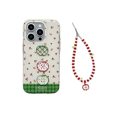 Apple Set Phone / Beaded Strap Case Floral Print