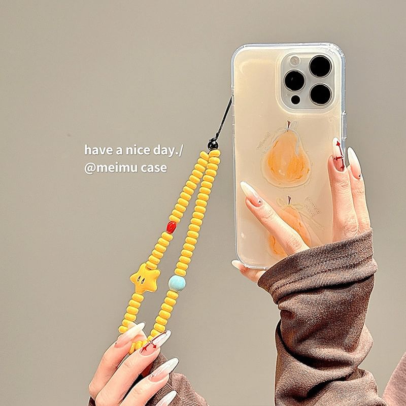 Phone / Bead Case Pear Star Print Set Strap