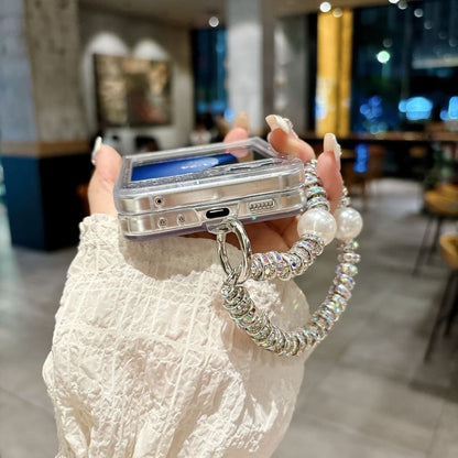 Faux Pearl Glitter Samsung Phone Case / Faux Pearl Phone Strap / Set