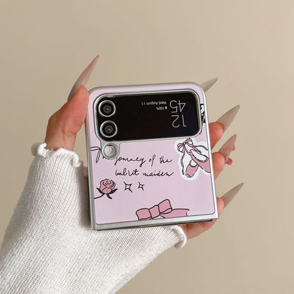 Heart Shape Mirror Bow Print Samsung Phone Case