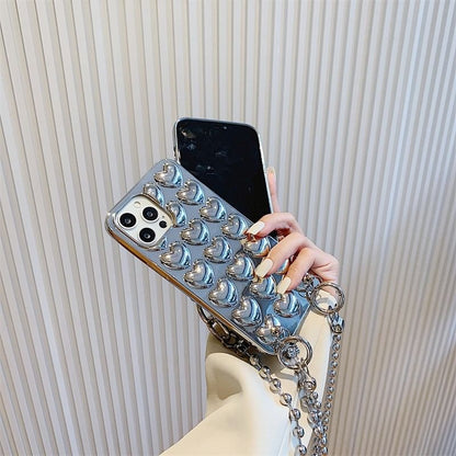 Heart Metallic Phone Case / Strap / Lanyard / Set