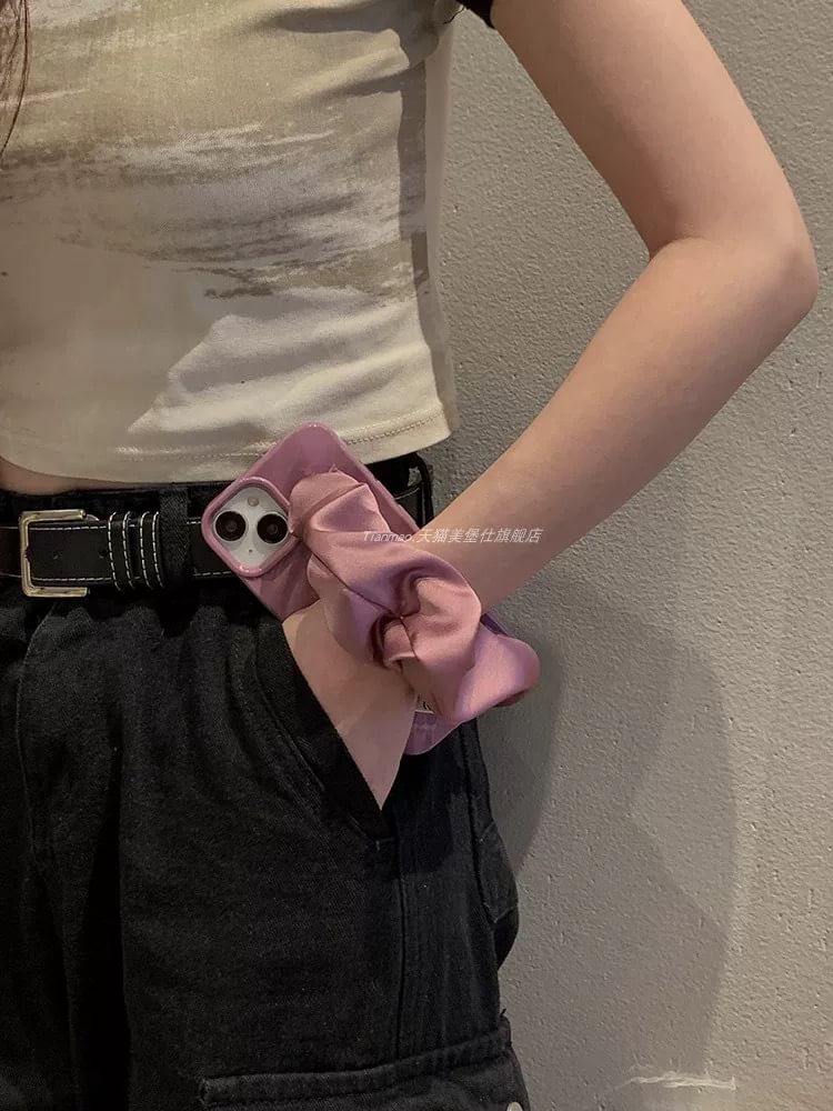 Case Shirred Plain Fabric Phone Strap