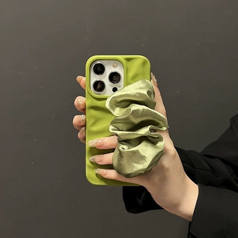 Case Shirred Plain Fabric Phone Strap