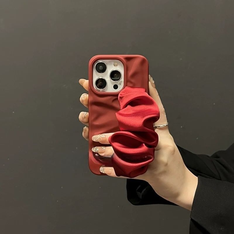 Case Shirred Plain Fabric Phone Strap