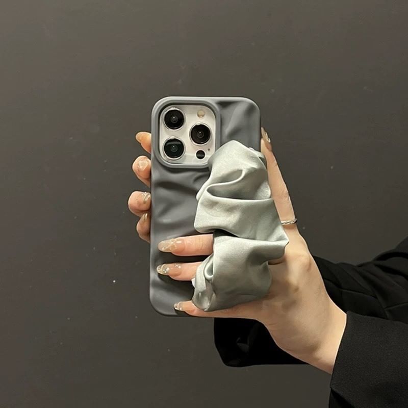 Case Shirred Plain Fabric Phone Strap