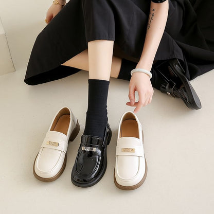 Patent Loafers Leather Platform