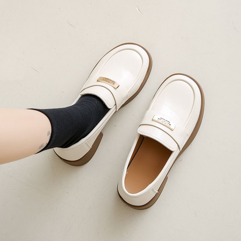 Patent Loafers Leather Platform