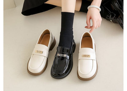 Patent Loafers Leather Platform